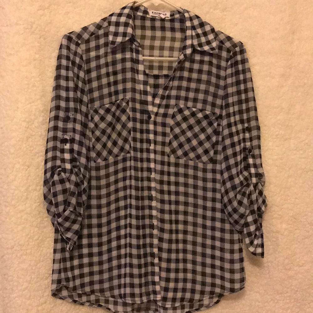 Checkered black and white Portofino blouse